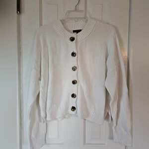 QUINCE Ivory Cotton Cardigan